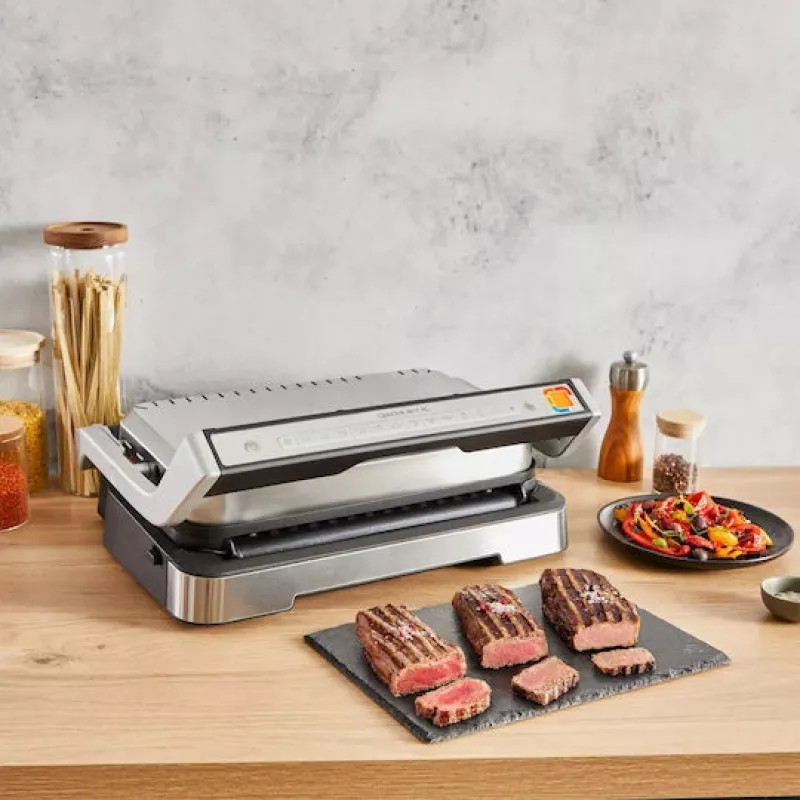 Elektrinė kontaktinė kepsninė Tefal OptiGrill+ XL nerūdijantis plienas — didelė talpa, automatinės kepimo programos