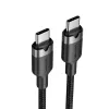 USB-C į USB-C duomenų ir įkrovimo kabelis Vention TRDBH, 2 m, USB 2.0, 60 W PD, 3 A, 480 Mbit/s, juodas