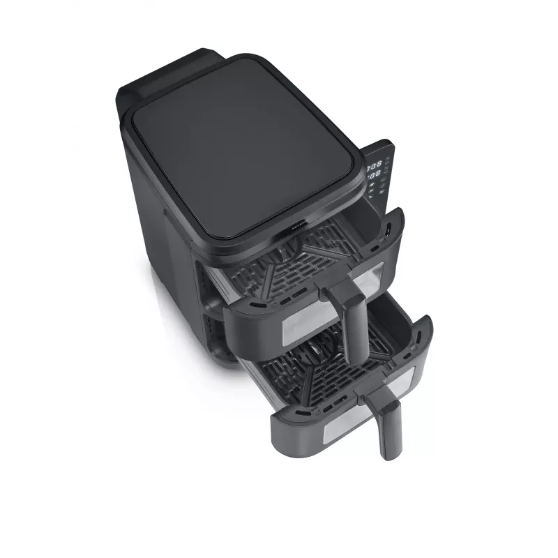 Fritiūrė SEVERIN FR 2468 S-Fry Duo Stack 2-in-1 kepimo talpa, dviejų krepšelių dizainas