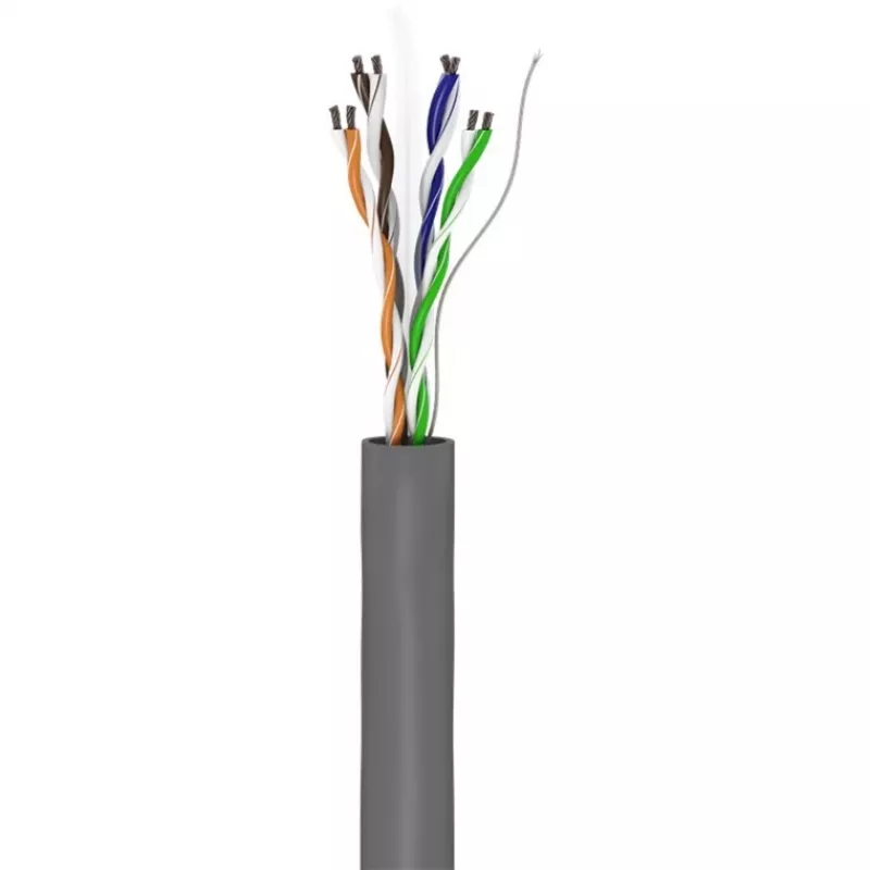 „Wentronic Goobay“ CAT 6 tinklo kabelis, U/UTP, pilkas, 100 m – CCA, AWG 24/7 (vytas), PVC (93884)