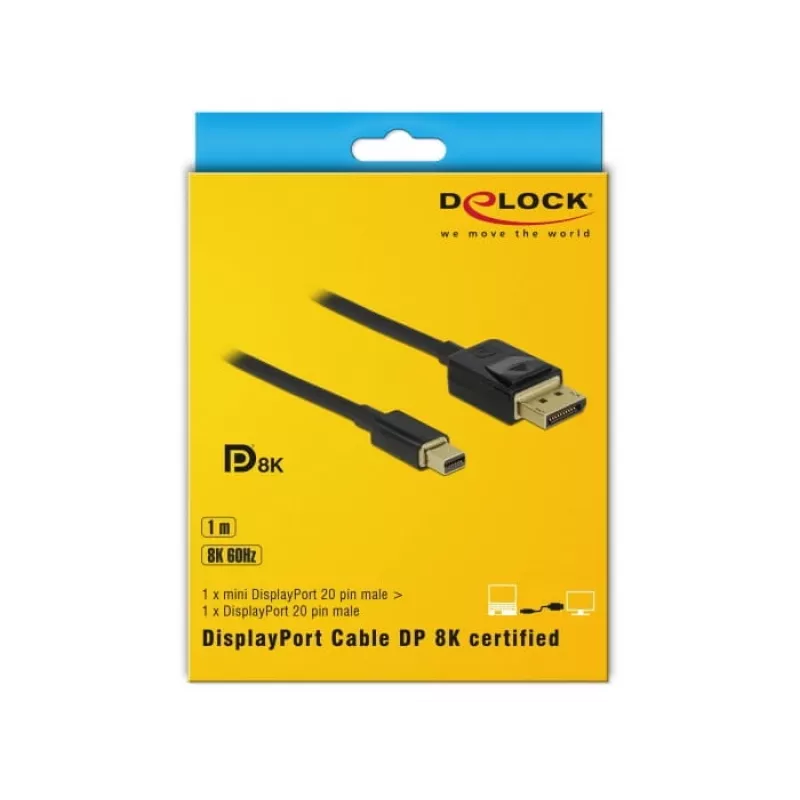 DisplayPort laidas DeLOCK 84927 Mini DisplayPort 1 m Juodas