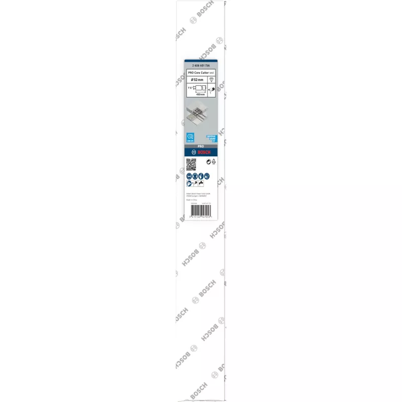 Deimantinė šlapiojo gręžimo galvutė Bosch 52 mm x 450 mm 2608601736, skirta šlapiam kerno gręžimui