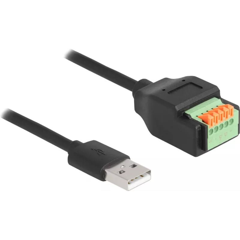 DeLOCK USB 2.0 laidas Type-A kištukas į gnybtų bloko adapterį 15 cm