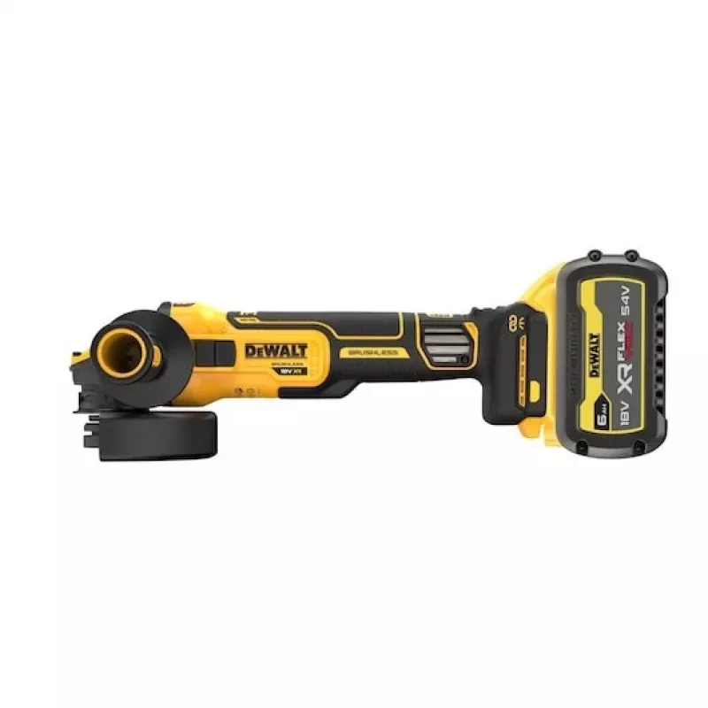 Grindų poliravimo / šlifavimo mašina DeWalt DCG409VST1-QW — 18 V, bešepetėlinis variklis, 6 Ah baterija, 1550 W, 125 mm diskas, iki 9000 aps./min.