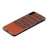 man and wood telefono dėklas, skirtas iPhone X/XS — rudas languotas raštas su juodais akcentais