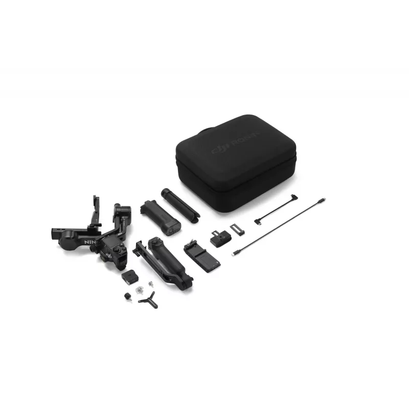 Rankinis kameros stabilizatorius DJI RS 5 combo — aliuminis, 30 h akumuliatorius, 1,46 kg, juodas