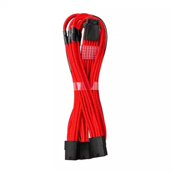 CableMod 12VHPWR į 3×PCIe ModMesh laidas 45 cm raudonas, skirtas PSU ir GPU jungtims