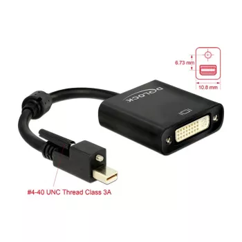 Vaizdo kabelio adapteris DeLOCK 62639 Mini DisplayPort - DVI-I 0,25 m juodas