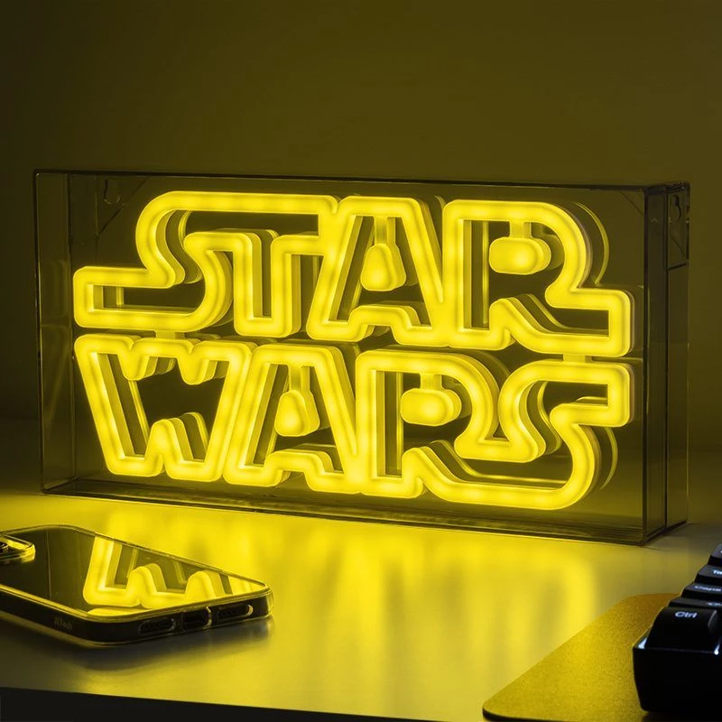 LED neoninė šviesa Paladone Star Wars dizaino PP13123SW — dekoratyvinis LED ženklas sienai ar lentynai