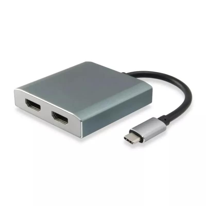 Equip USB Type C į 2 x HDMI patelės adapteris, 3.2 Gen 1 (3.1 Gen 1), USB Type-C, HDMI išvestis, 4096 x 2160 pikselių