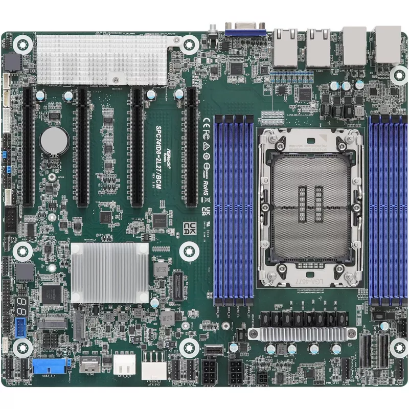 ASRock motininė plokštė SPC741D8-2L2T/BCM 1x LGA4677 Intel Xeon Scalable 4/5gen C741 (8xDIMM, NVMe, 2x10GbE, 2xGbE, IPMI)