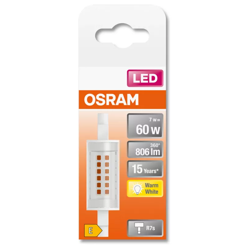 LEDvance Osram plonas LINE LED lemputė R7s 7 W 806 lm 2700 K (Šiltai balta)
