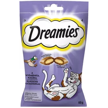 Dreamies 5998749116500 kačių skanėstai Anties skonio užkandžiai 60 g
