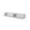 TV staliukas cama meble SLIDE 200 — 2000×400×300 mm, baltas blizgus MDF viršus, baltas rėmas