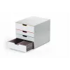 Patvari Durable VARICOLOR MIX 4 plastikinė stalčių spintelė, pilka, 4 stalčiai