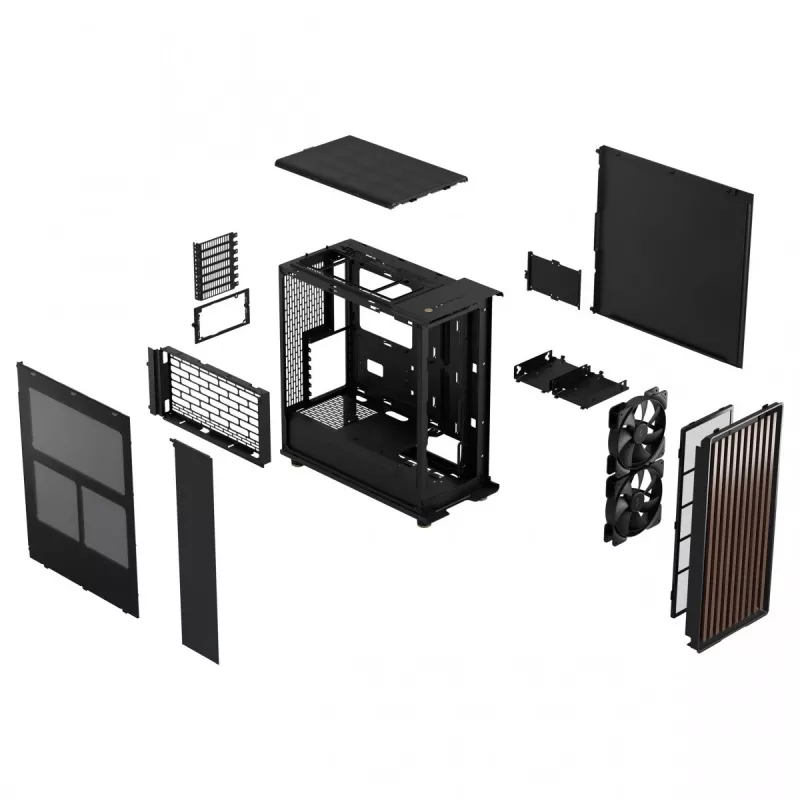 Fractal Design North Charcoal Juoda tinklinis vidutinio dydžio korpusas - juodas