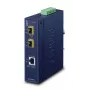 Tinklo medijos keitiklis PLANET IGT-1205AT — Gigabit SFP 2 skaidulų, 1x RJ-45, 10/100/1000 Mbps, 12–48 V, DIN bėgelis, IP30