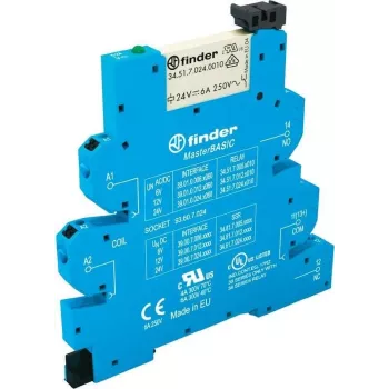 Elektromechaninė relė Finder 39.01.8.230.0060 230 V kint. sr. 6 A 1 perjungiamasis kontaktas