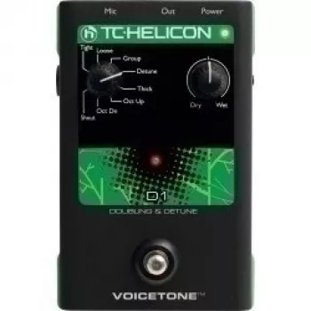 Vokalo efektų procesorius TC-Helicon VoiceTone D1 Dubler Detuner — aukščio korekcija ir detune vokalo efektai