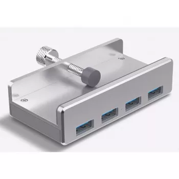 ALLNET ALL-USB3-HUB-4-CLIP sąsajos šakotuvas USB 3.2 Gen 1 (3.1 Gen 1) Type-A 5000 Mbit/s sidabrinis (ALL-USB3-HUB-4-CLIP)
