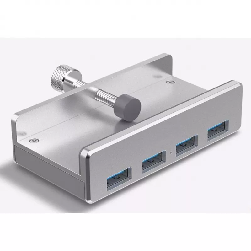 ALLNET ALL-USB3-HUB-4-CLIP sąsajos šakotuvas USB 3.2 Gen 1 (3.1 Gen 1) Type-A 5000 Mbit/s sidabrinis (ALL-USB3-HUB-4-CLIP)