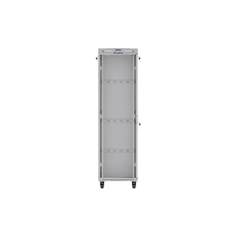 19 colių 42U LANBERG stovimas stovo korpusas 600×600 mm pilkas su stiklinėmis durimis ir LCD (plokščia pakuotė)