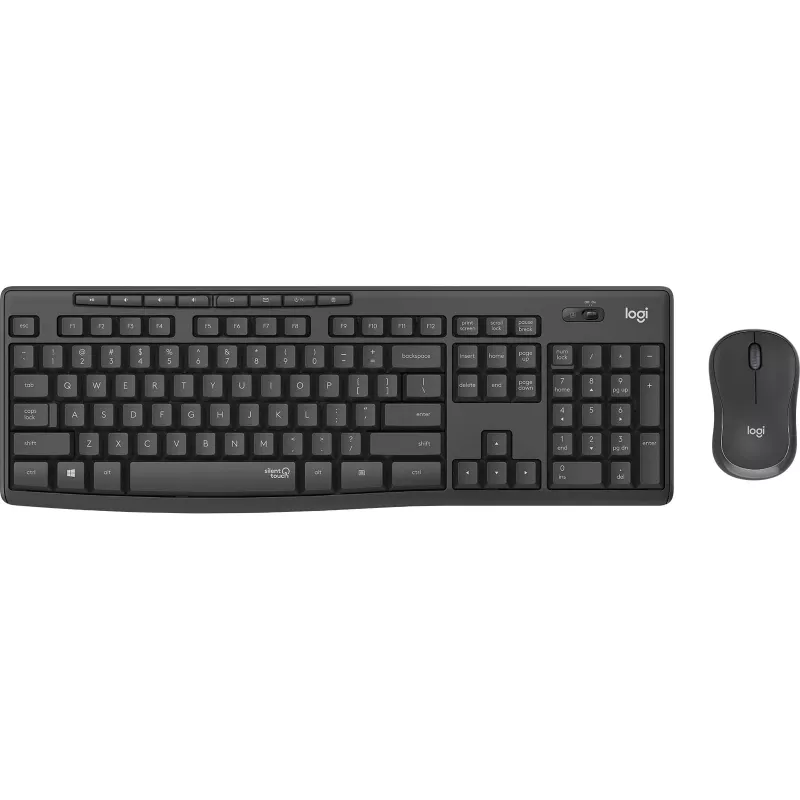Logitech MK295 Silent - klaviatūros ir pelės rinkinys - belaidis - 2,4 GHz - grafito spalvos - vengriškas išdėstymas