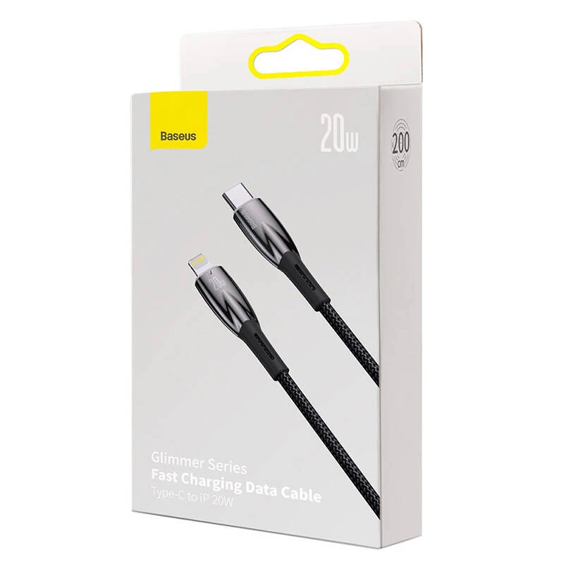 USB-C į Lightning laidas Baseus Glimmer 20W, 2 m — Greitas įkrovimas ir duomenų sinchronizavimas