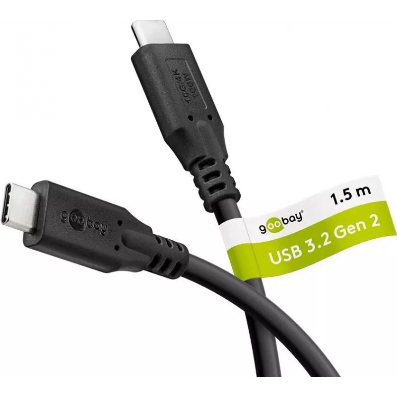 Goobay USB-C laidas USB 3.2 100 W 10 Gbit/s Power Delivery 1,5 m - -Jungtis> (74201)