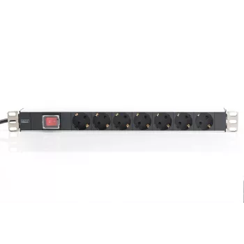 Digitus aliumininė lizdų juosta su jungikliu. 7 saugūs lizdai. 2 m maitinimo laidas