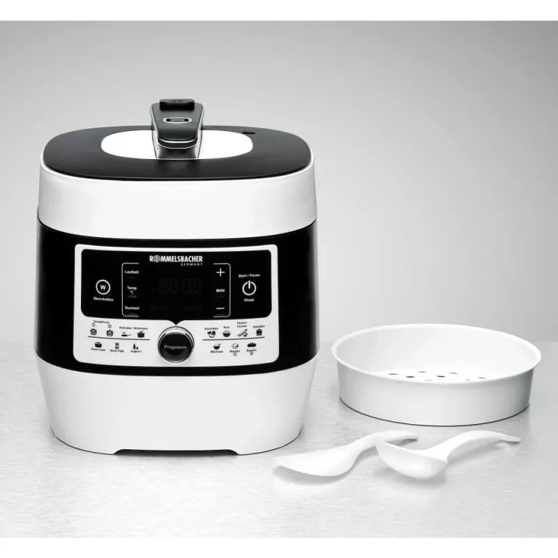 Elektrinė slėginė viryklė Rommelsbacher MD 1000 – 4 l, 1000 W, 14 programų, balta/juoda