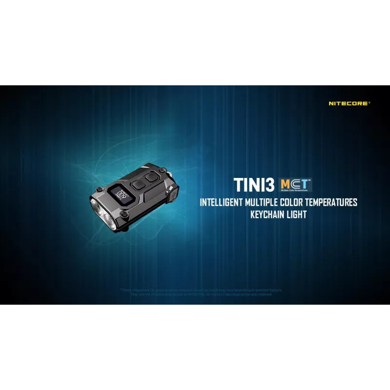 Raktų pakabuko žibintuvėlis Nitecore TINI3, juodas, 600 lm, USB įkraunamas