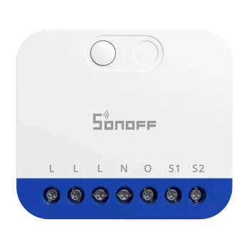 Išmanusis mini „Wi‑Fi“ pritemdymo valdiklis „Sonoff MINI‑DIM“ – kompaktiškas montuojamas į sieną modulis, skirtas LED / apšvietimo pritemdymui, suderinamas su „Matter“