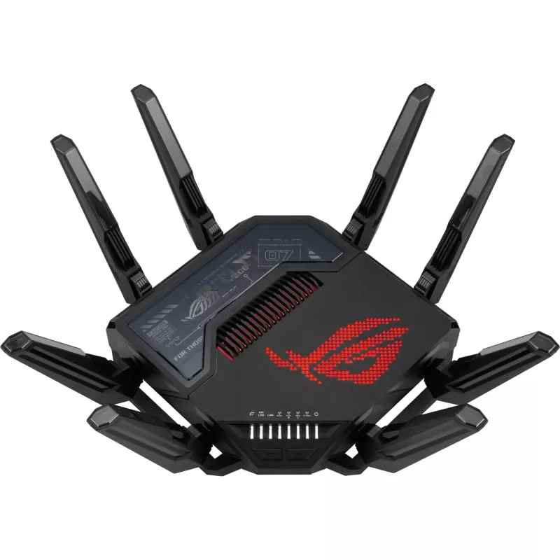 ASUS ROG Rapture GT-BE98 belaidis maršrutizatorius 10 Gigabit Ethernet keturjuostis (2,4 GHz / 5 GHz-1 / 5 GHz-2 / 6 GHz) Juoda