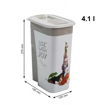 Naminių gyvūnėlių ėdalo laikymo indelis rotho Flo smėlio-rudos spalvos plastiko 4,1 l, 270 mm aukštis