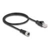 DeLOCK M12 adapterio kabelis D-koduotas 4 kontaktų moteriškas į RJ45 vyriškas 50 cm