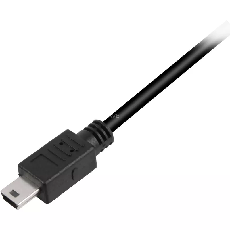 USB 2.0 laidas, USB-A kištukas > Mini-USB kištukas (juodas, 2,0 metro, dvigubai ekranuotas)
