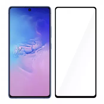 Grūdinto stiklo ekrano apsauga Tellur, skirta Samsung S10 Lite — visiškai klijuota, pritaikyta dėklams, juoda