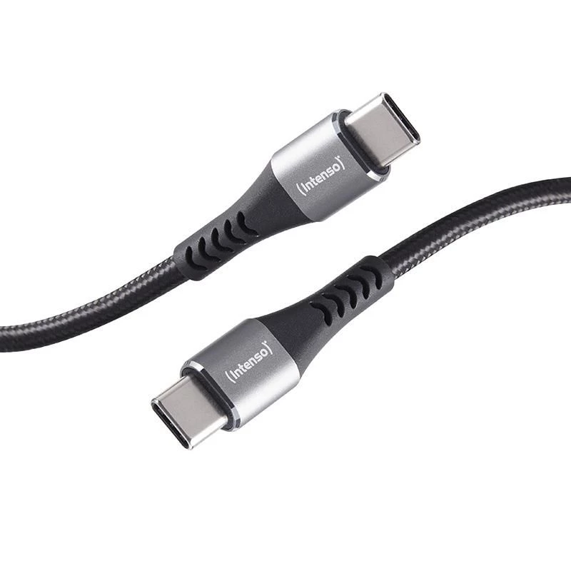 USB-C laidas INTENSO 7901000 — 1,5 m, juodas, USB-C į USB-C įkrovimo ir duomenų laidas