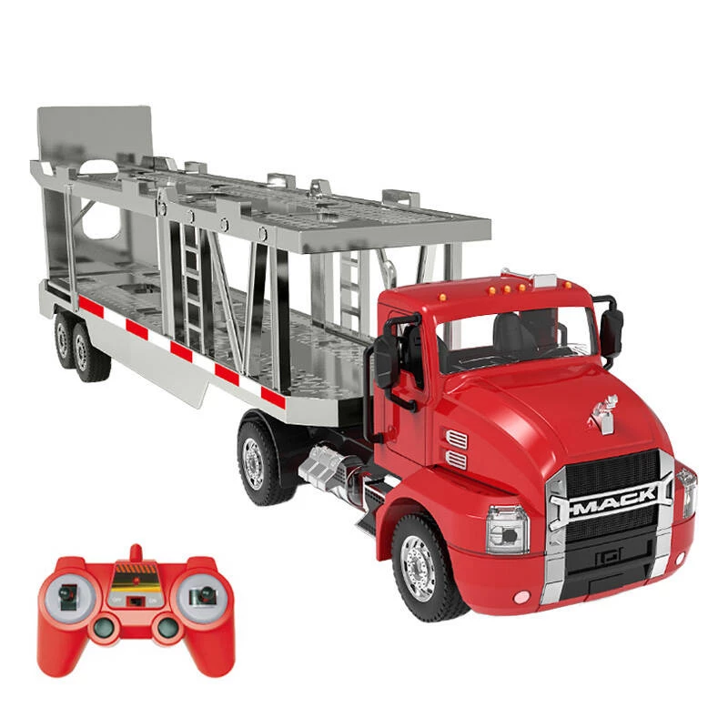Nuotoliniu būdu valdomas sunkvežimis Double Eagle E583-003 1:26 raudonas automobilių transporteris, mastelis 1:26