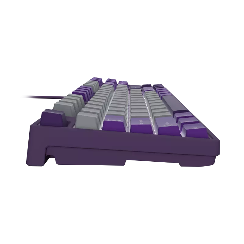 NATEC Fury žaidimų klaviatūra Kanabo K2 US balta foninė mechaninė pilkai violetinė