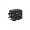 Keliautojo adapteris SBOX TA-23 su dvigubu USB įkrovikliu ir universaliu kištukų suderinamumu