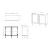 JUTA 2D komoda 100x39.5x90 juodas + linol calabria