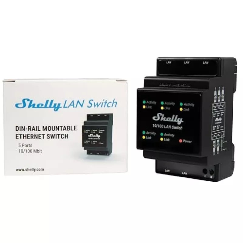 Išmanusis jungiklis Shelly LAN Switch juodas AC 110-240V 1W