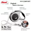 Flexi nauja COMFORT 8 m juodas, pilkas šunų ištraukiamas pavadėlis