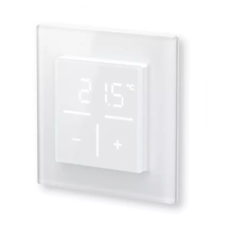 Stiklinis sieninis termostatas Homematic IP modelis 161458A0 — skaitmeninis, baltas, 230 V, IP20