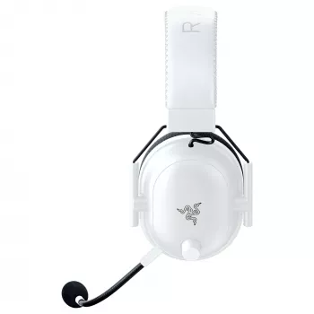 Razer JuodaShark V2 Pro, skirtas PlayStation, ausinės, belaidės, galvos juosta, žaidimams, USB Type-C, Bluetooth, baltos