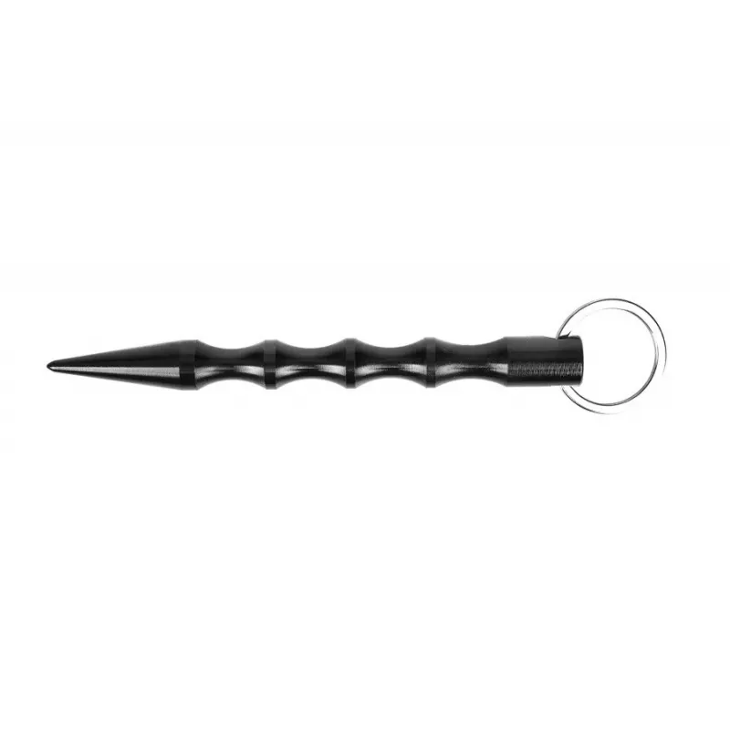 Taktinis rašiklis GUARD YC-008-BL — kompaktiškas duraliuminio rašiklis su stiklo daužikliu, 150 mm, 50 g, juodas