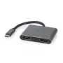 Nedis USB-C™ Adapter USB 3.2 Gen 1 | USB-C™ Plug | 2x HDMI™ | | 4K@30Hz | 0.10 m | Round | nickel-plated | PVC | Juoda | Box (CCGB64670BK01)