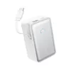 Išorinė baterija Anker A1638 10000 mAh, 45 W bendra galia, balta, įmontuotas ištraukiamas USB-C laidas
